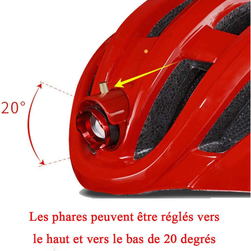 Casque de vélo adulte avec lampe USB rechargeable, Casque étanche EPS intégré an