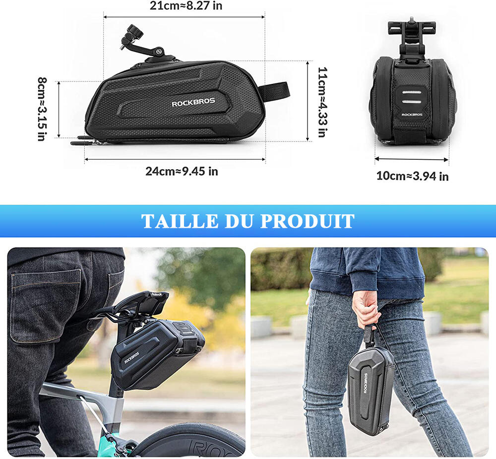 Sacoche Bicyclette Cadre Durable Sacoche De Selle Imperméable et Réfléchissant 1 7/8