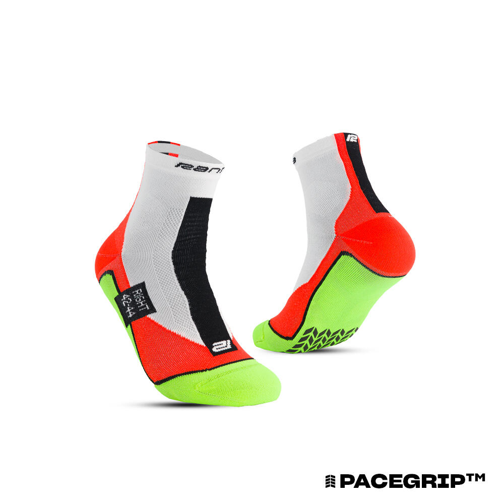 Ranna - Chaussettes De Running Antidérapantes Run-r Grip - Chaussettes - Blanc|jaune|orange|vert - 39/42 - Decathlon
