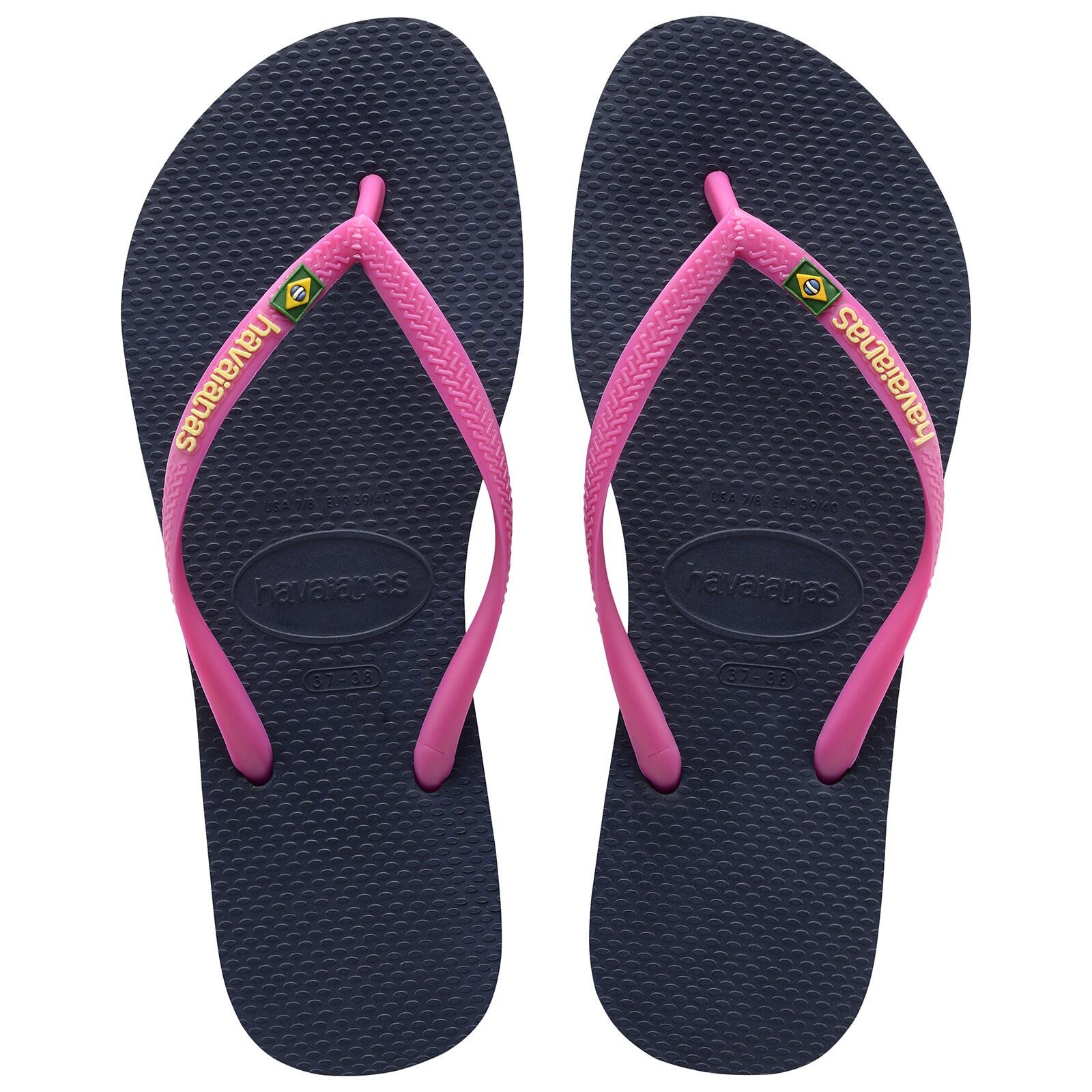 Havaianas - Tong Havaianas Enfant Slim Brasil - Enfant - Tongs - Bleu - 35/38 - Decathlon