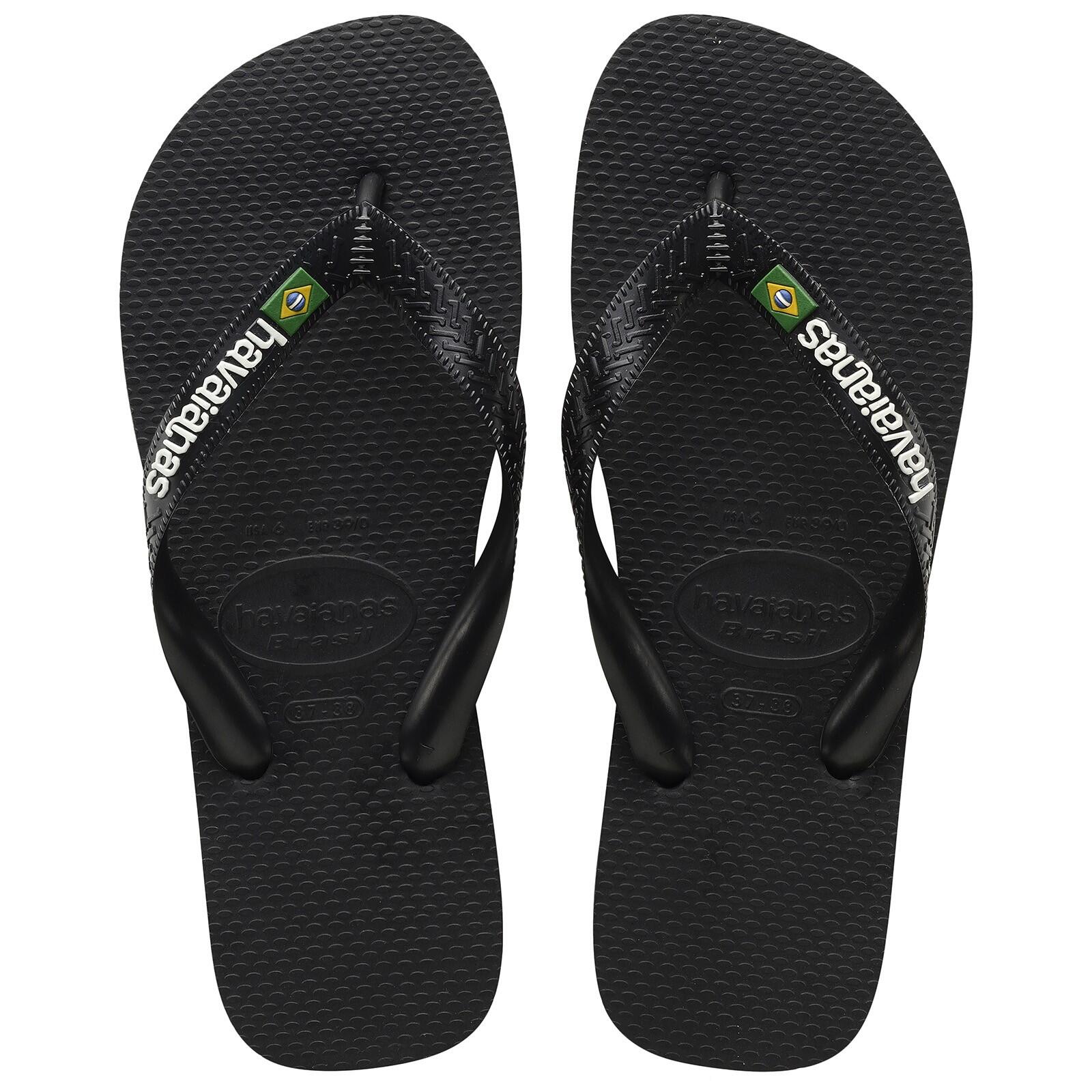 Havaianas - Tong Havaianas Enfant Brasil Logo - Enfant - Tongs - Noir - 27 - Decathlon