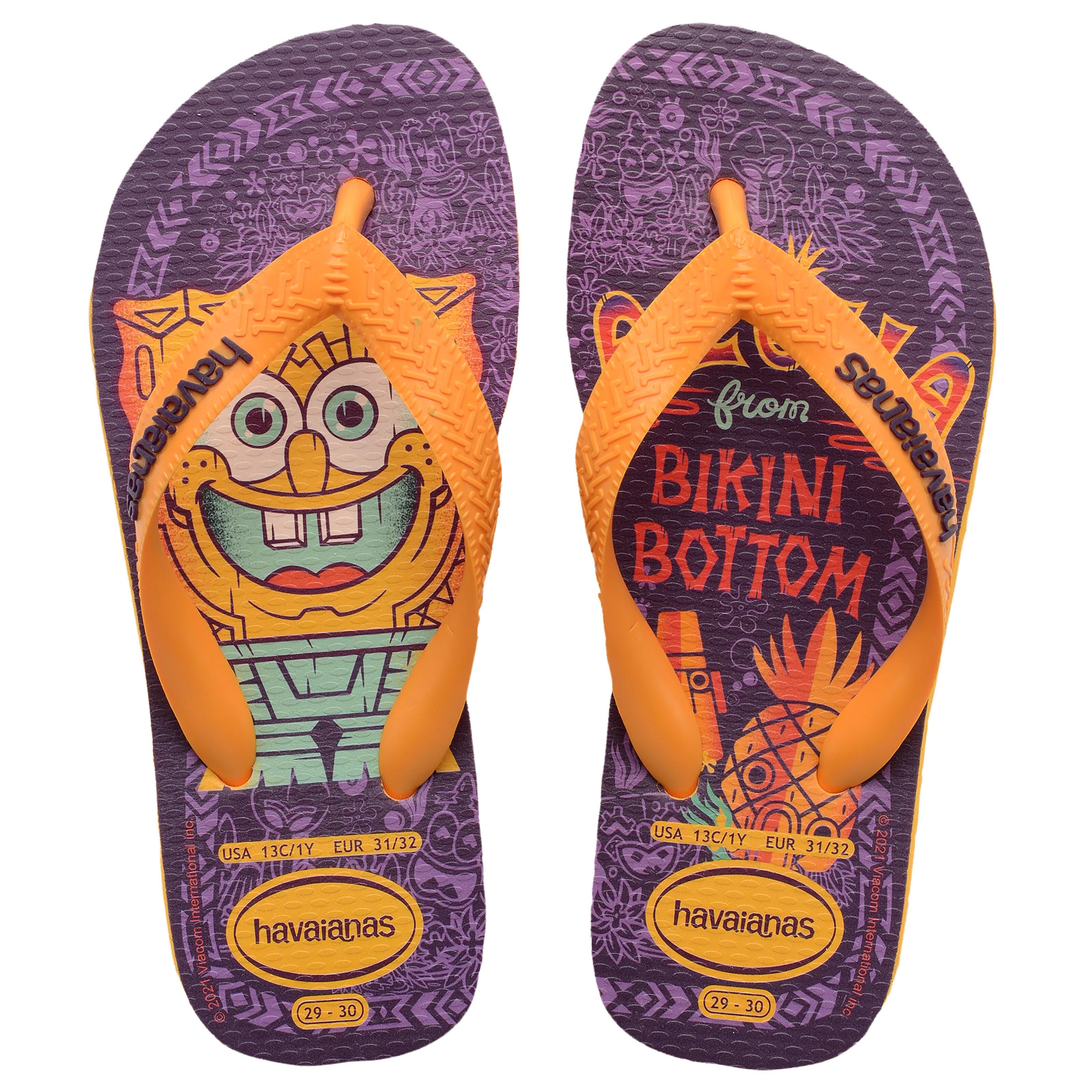 Havaianas - Tong Enfant À Enfiler Havaianas Kt Spongeb - Enfant - Tongs - Orange - 27 - Decathlon