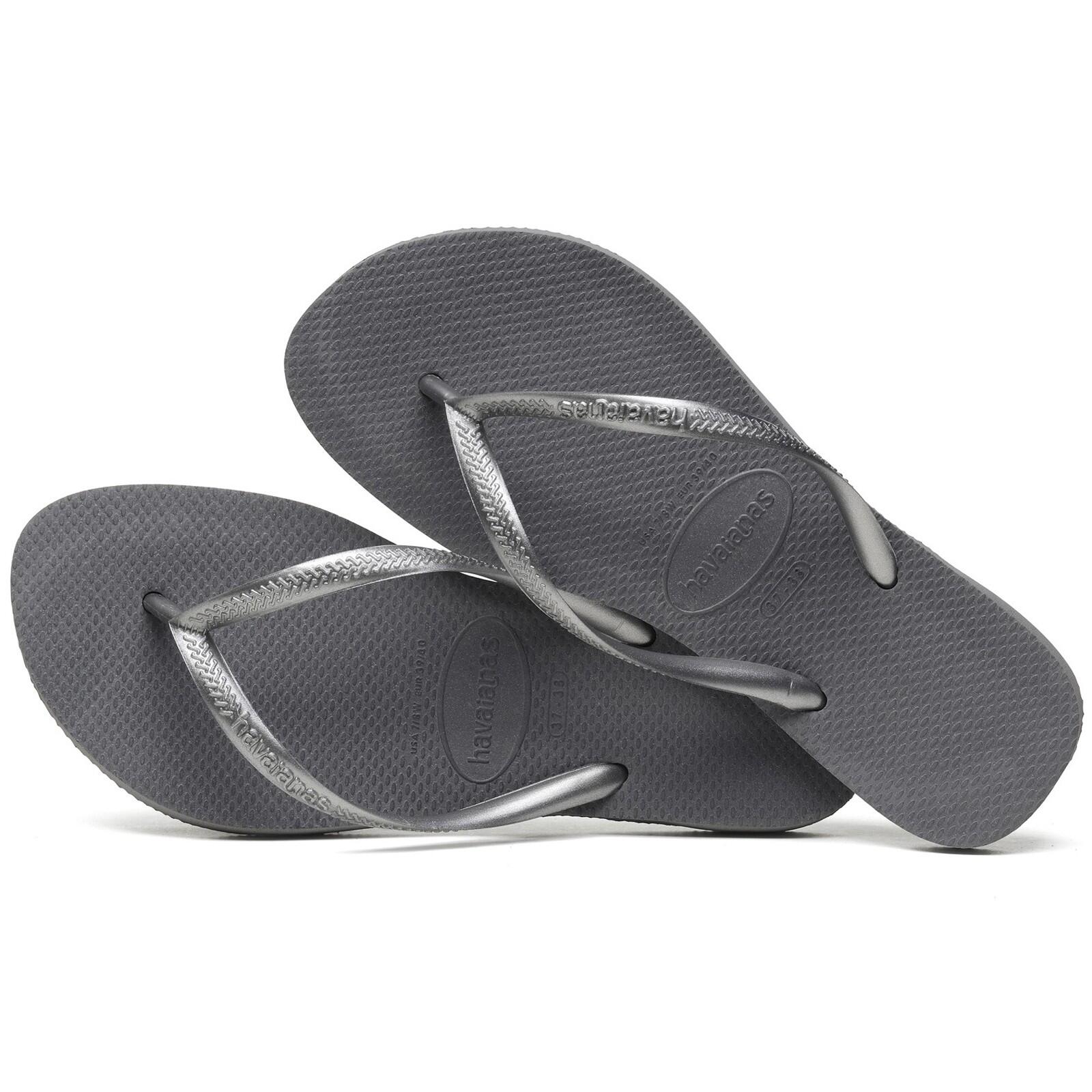 Chinelos Havaianas Modelo Slim Cor Cinza 5/5