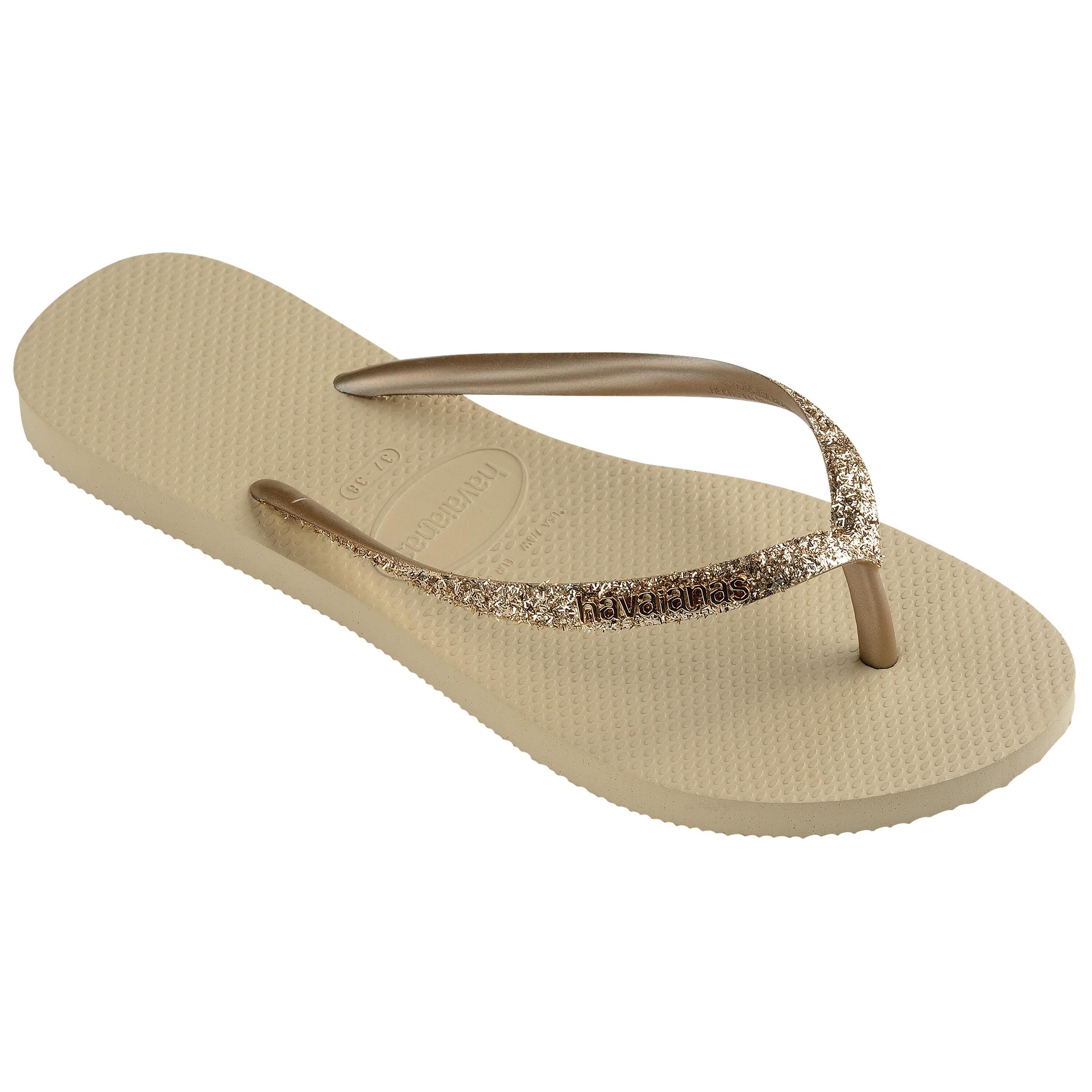 Chinelos Havaianas Modelo Slim Glitter Ii Cor Castanho 4/7