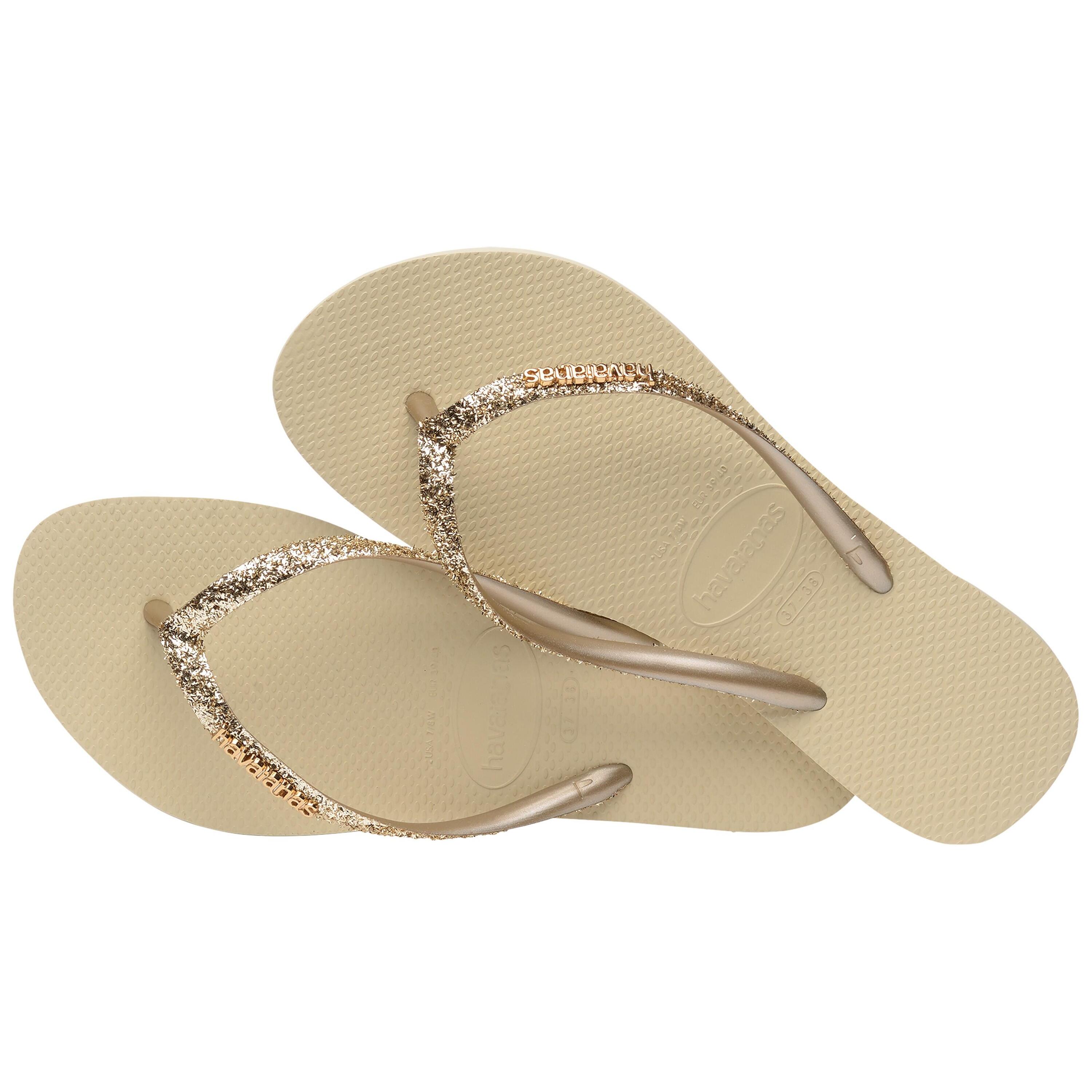 Chinelos Havaianas Modelo Slim Glitter Ii Cor Castanho 2/7