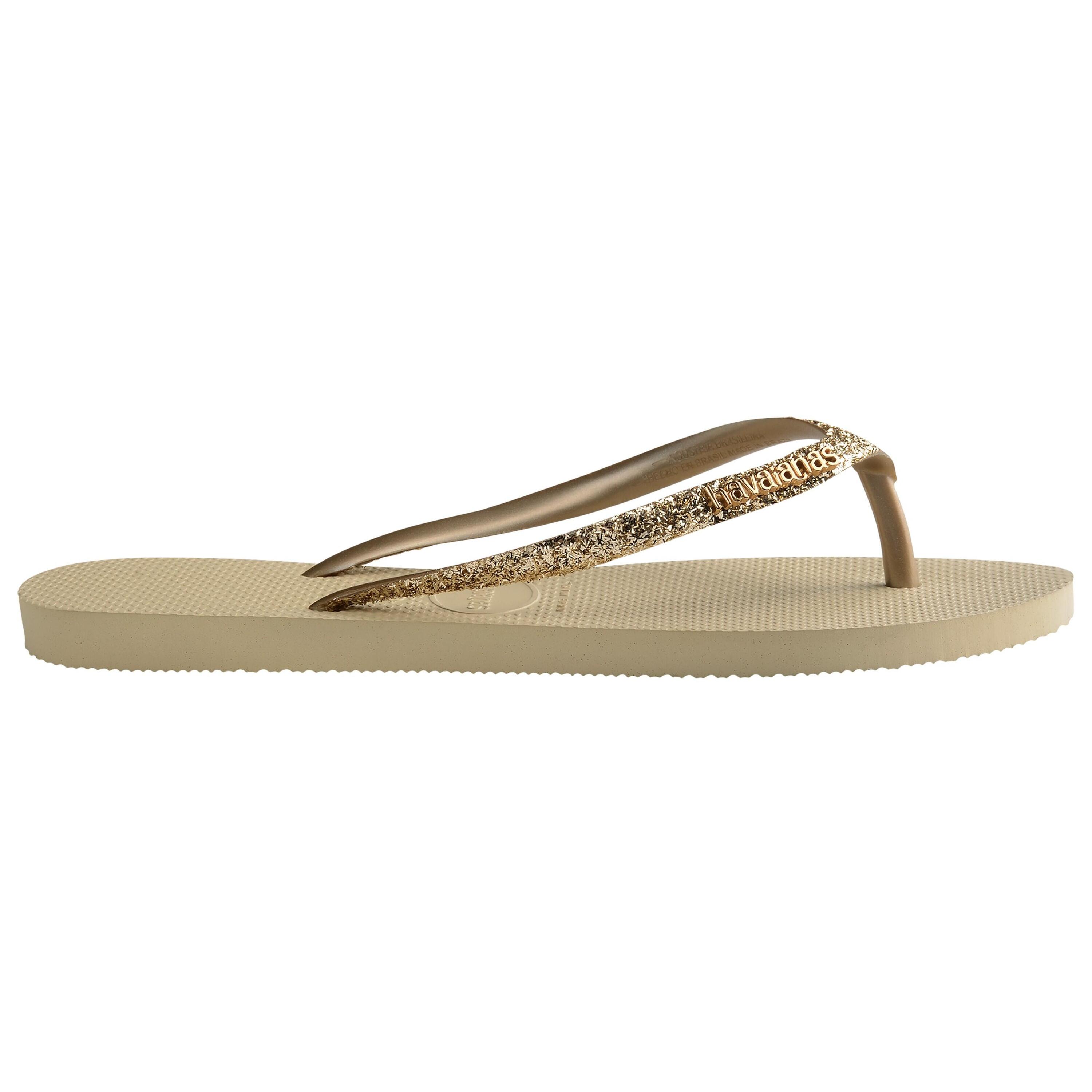 Chinelos Havaianas Modelo Slim Glitter Ii Cor Castanho 3/7