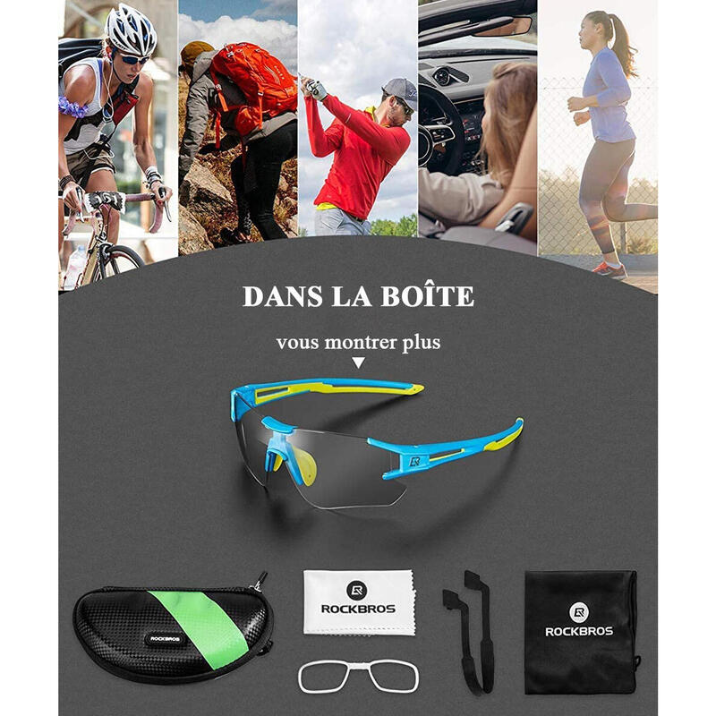 Gepolariseerde Photochromic Sportzonnebril, Cycling Half-Frame Anti-UV 400