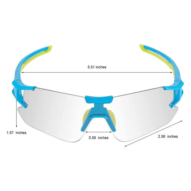 Lunettes de Soleil Sport Photochromique Polarisées, Cyclisme Lunettes Demi-Montu