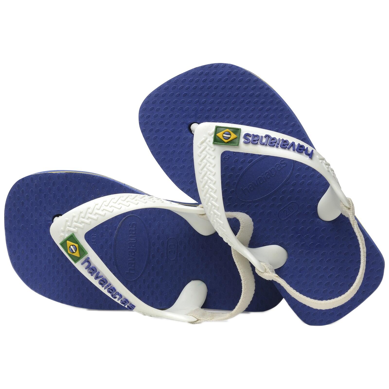 Chinelos Havaianas Modelo Baby Brasil Logo Ii Cor Branco 5/7