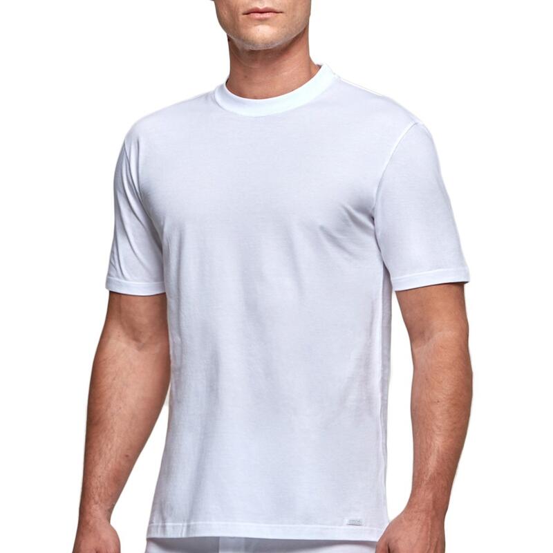 Camiseta homewear Essentials de algodón puro con cuello redondo