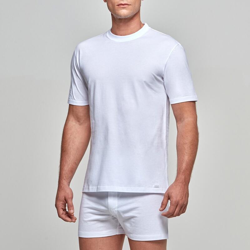 Essentials Homewear T-Shirt aus reiner Baumwolle mit Rundhalsausschnitt