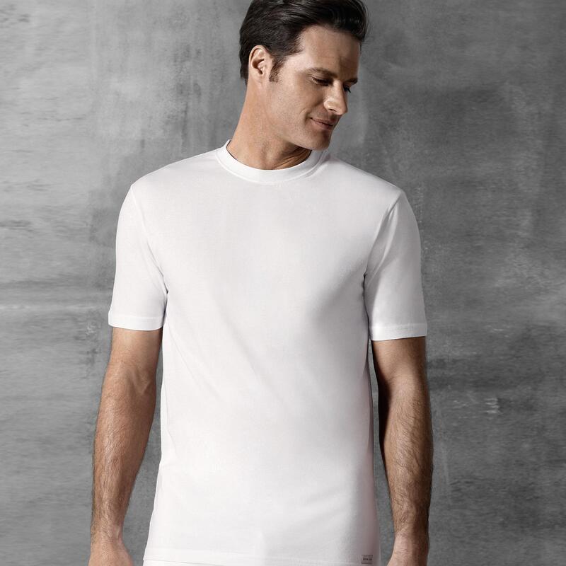 Camiseta homewear Essentials de algodón puro con cuello redondo