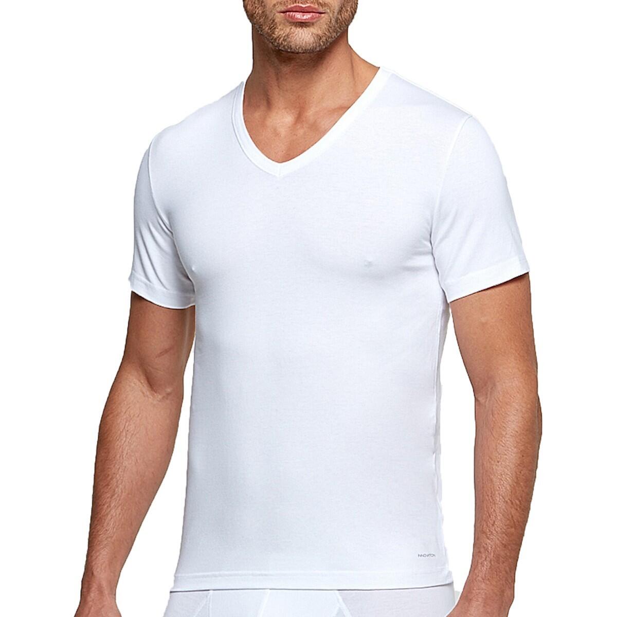 T-shirt col V tricot de peau innovation régulateur de température 1/6