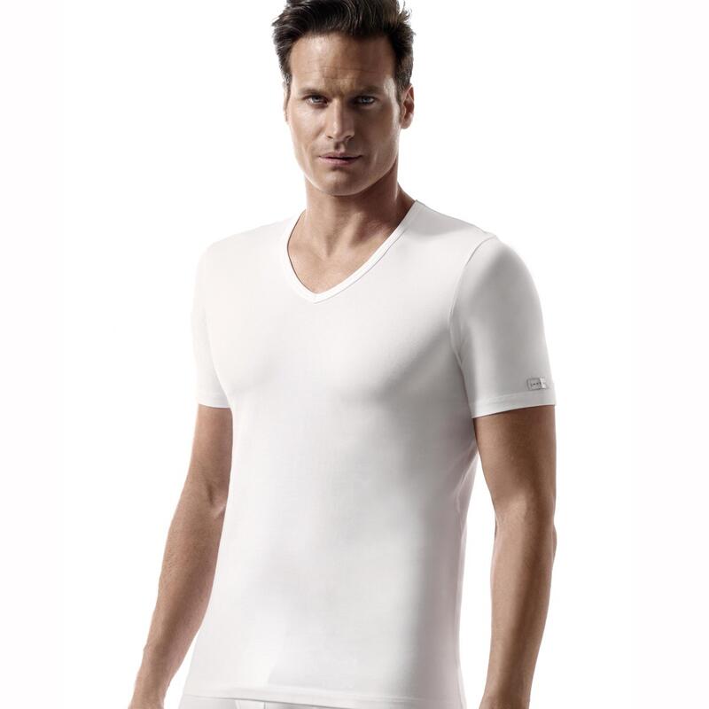 T-shirt col V coton stretch Essentials