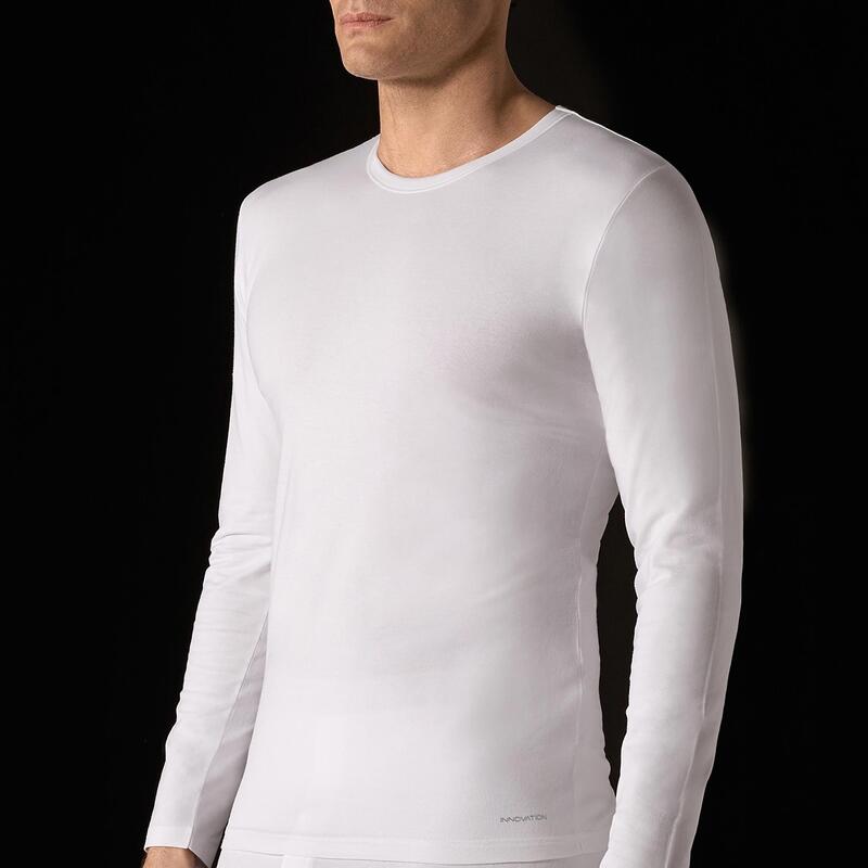 Shirt met ronde hals en lange mouw, innovatieve temperatuurregeling