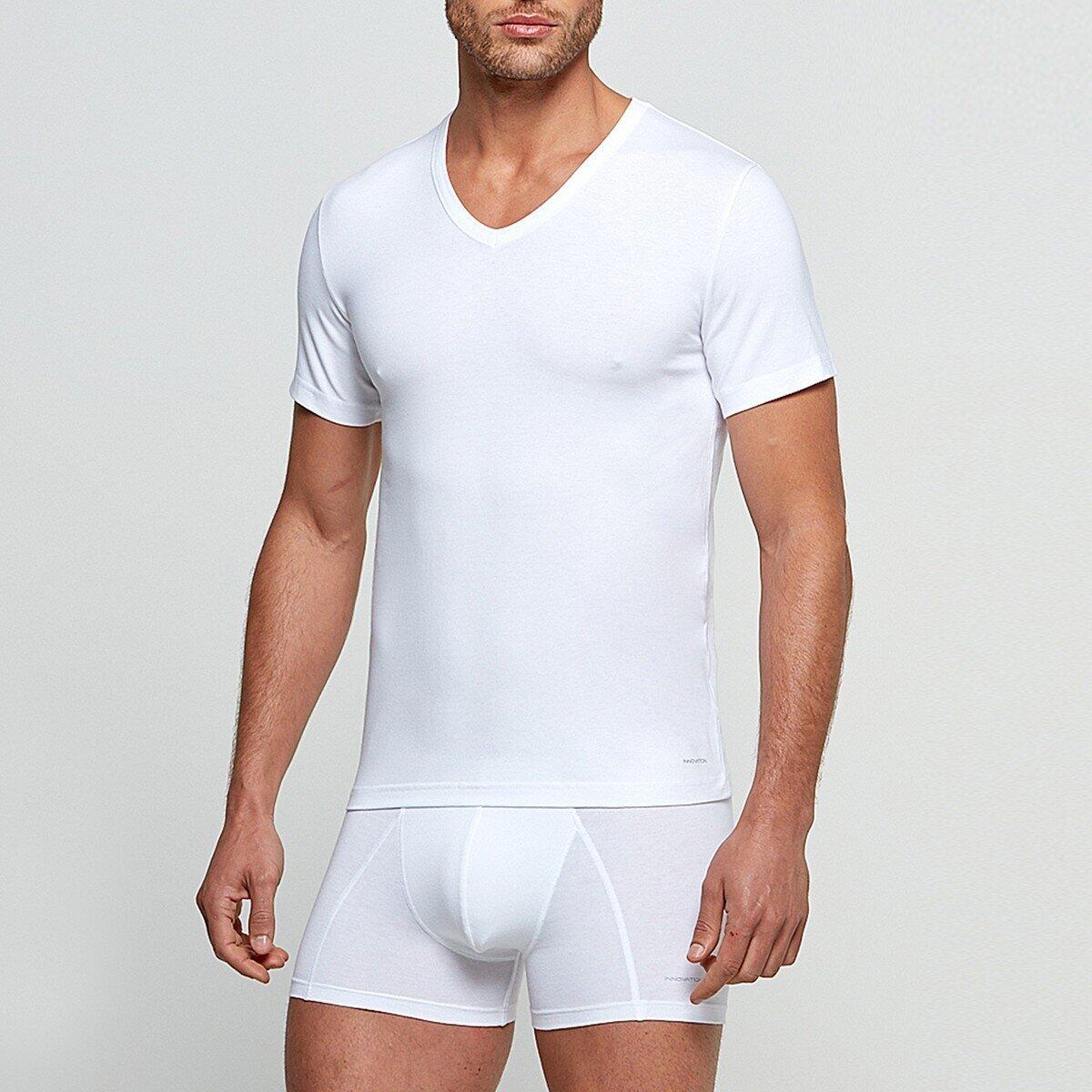 T-shirt col V tricot de peau innovation régulateur de température 2/6
