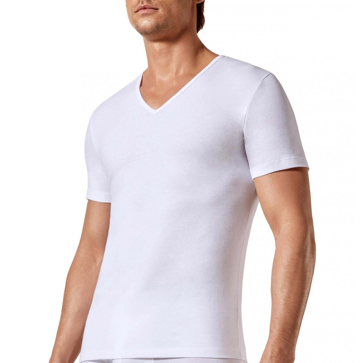 T-shirt homewear bio organique Oeko-Tex col V Cotton Organic 3/5