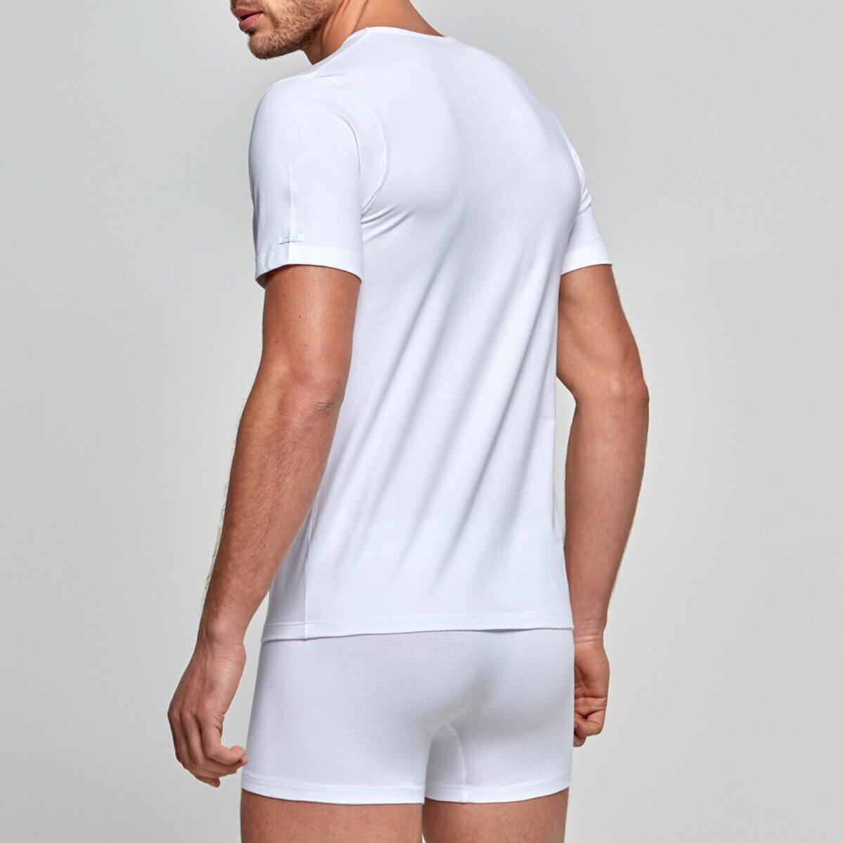 Camiseta Essentials de algodón elástico con cuello en V 3/5