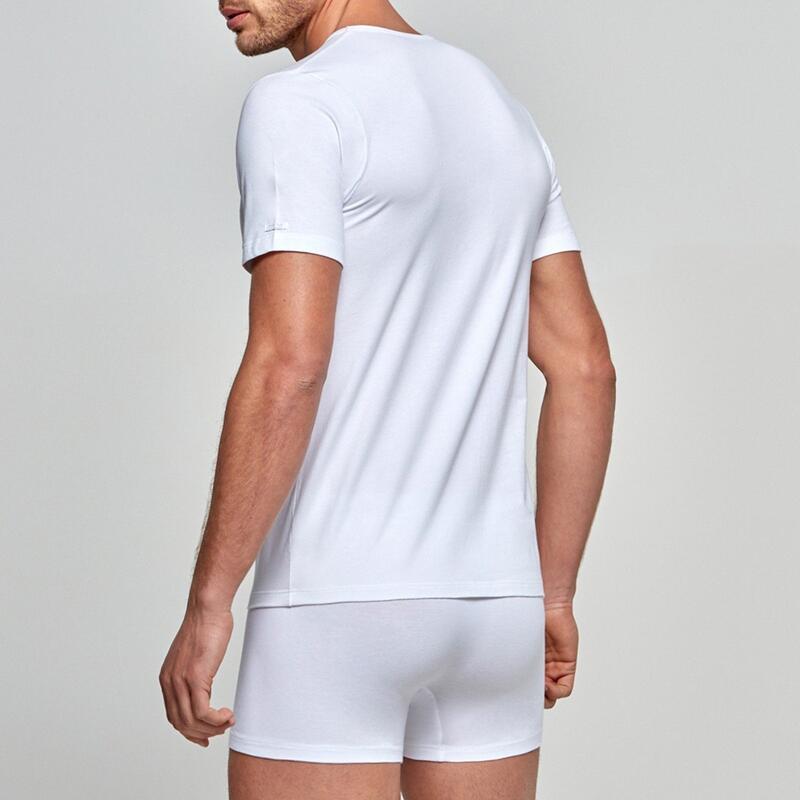 T-shirt col V coton stretch Essentials