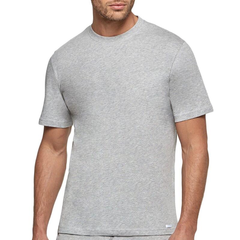 Camiseta homewear Essentials de algodón puro con cuello redondo