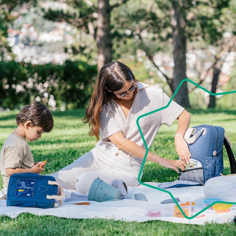 Mochila cambiador para paseos en familia con 15L de capacidad - Azul