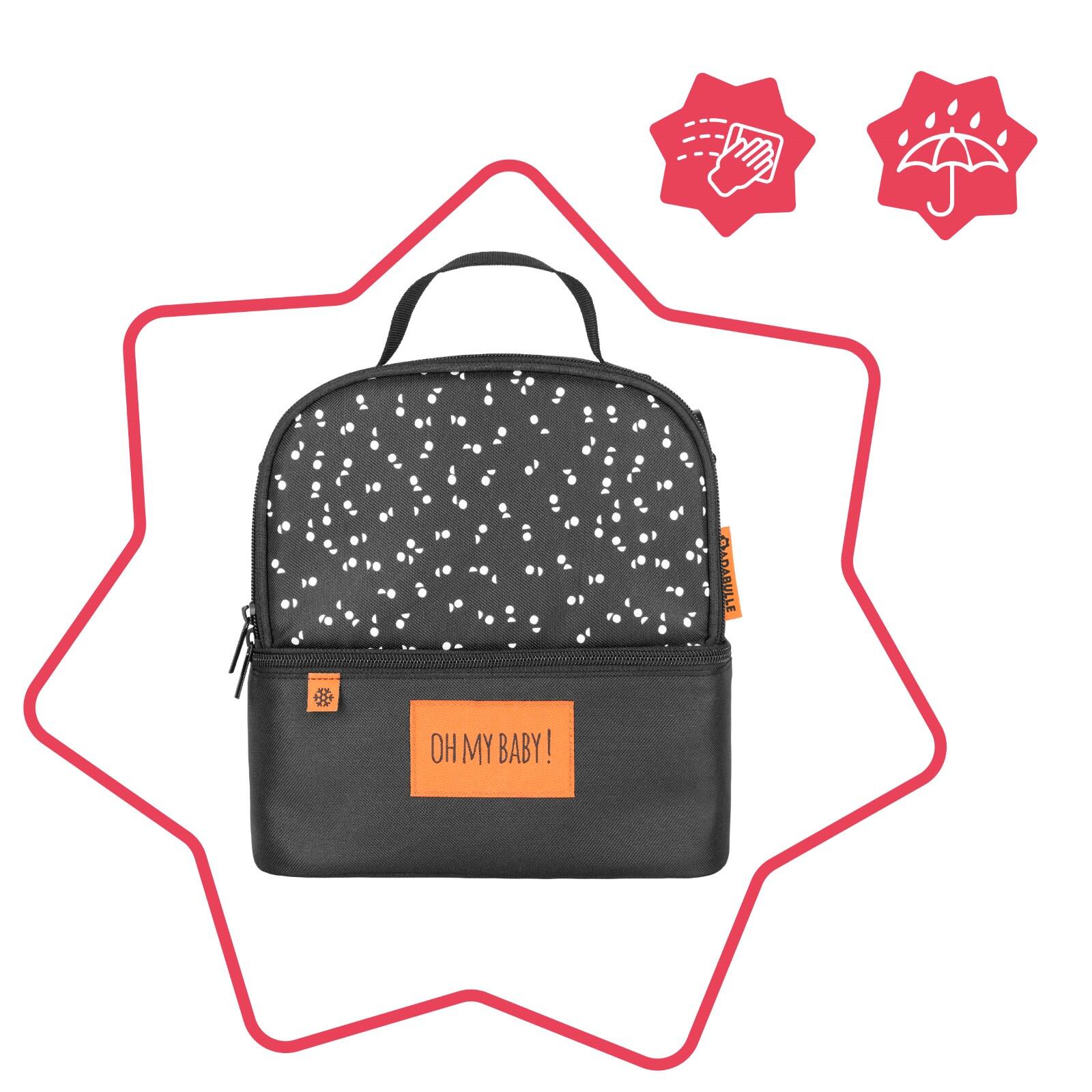 Sac repas isotherme 5L  enfant 2 compartiments conserve froid (5h) chaud (3h) 4/8