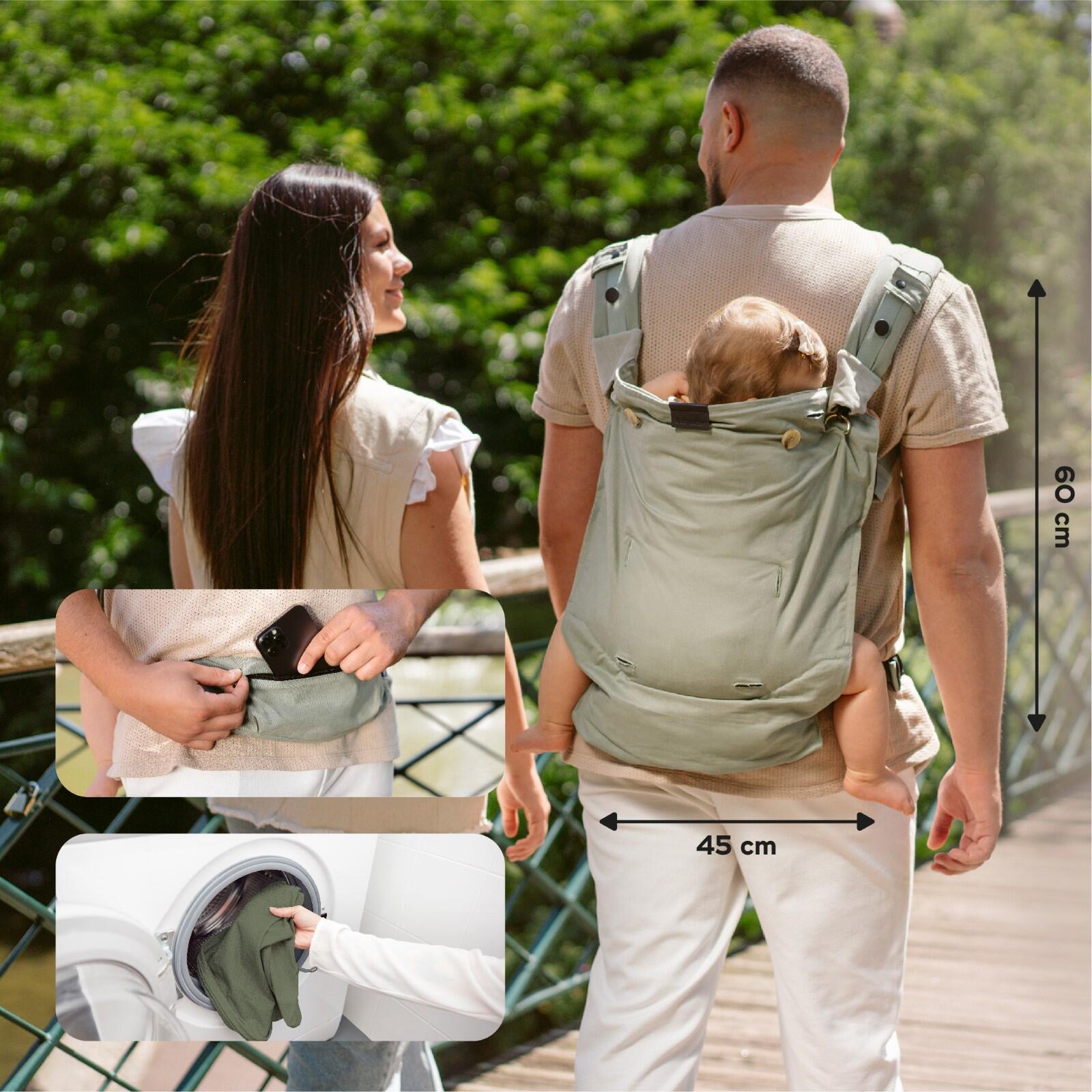Porte bébé physiologique évolutif breveté - Moov & Boost - Vert 5/7