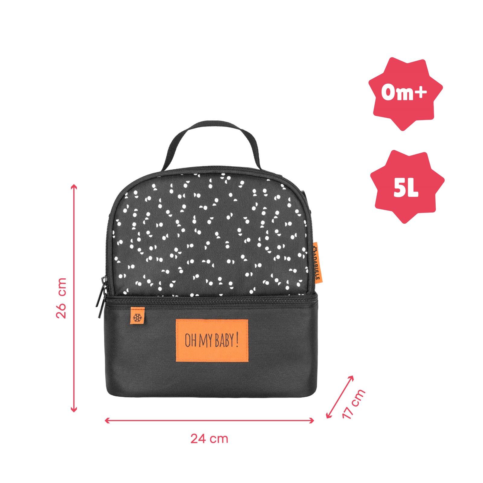 Sac repas isotherme 5L  enfant 2 compartiments conserve froid (5h) chaud (3h) 7/8