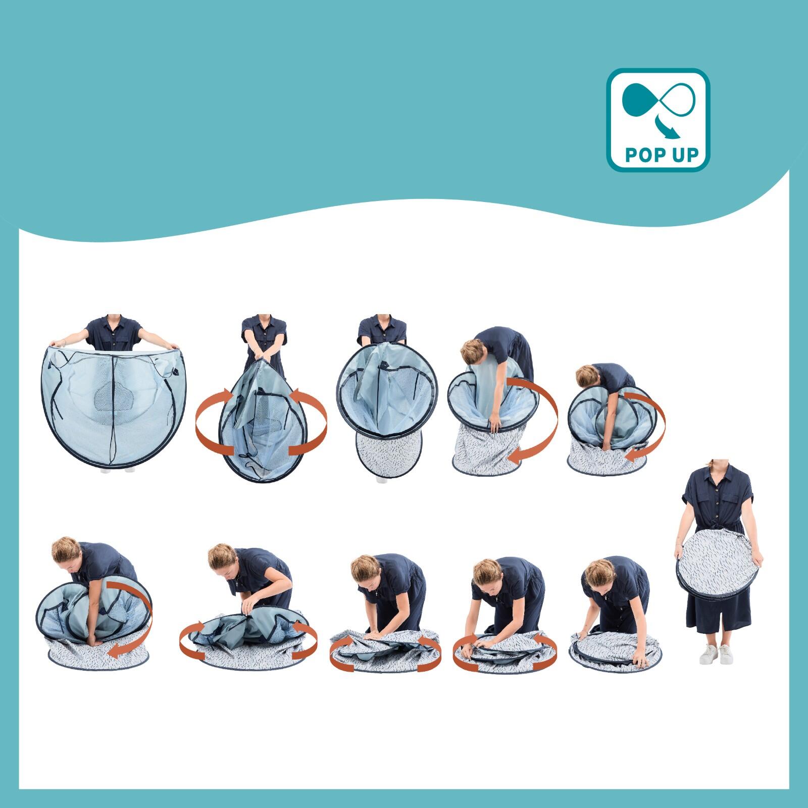 Strandmuschel UV-Schutz 50+ mit Moskitonetz für Babys und Kinder - Blue Waves 5/7