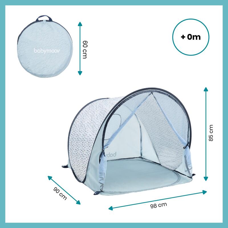 Tienda anti UV instantánea con mosquitera UPF50+ de 2 plazas para niños - Azul