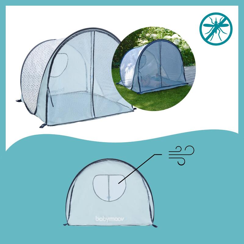 Tienda anti UV instantánea con mosquitera UPF50+ de 2 plazas para niños - Azul