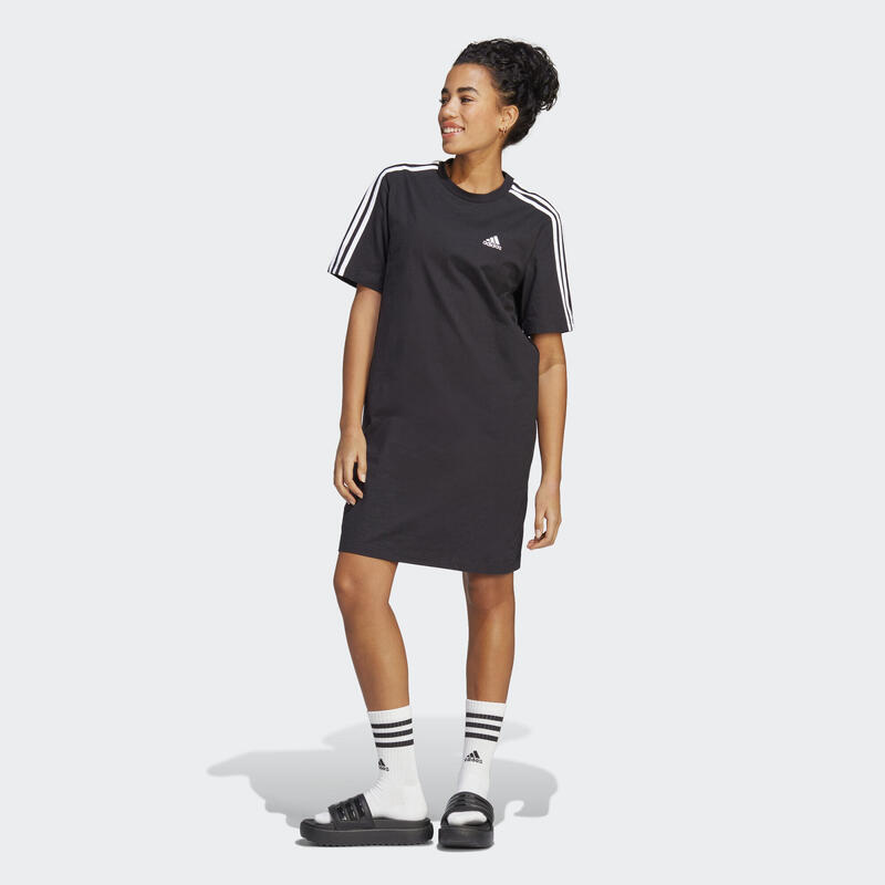 Sukienka sportowa Adidas Essentials 3-Stripes Single Jersey Boyfriend Tee Dress