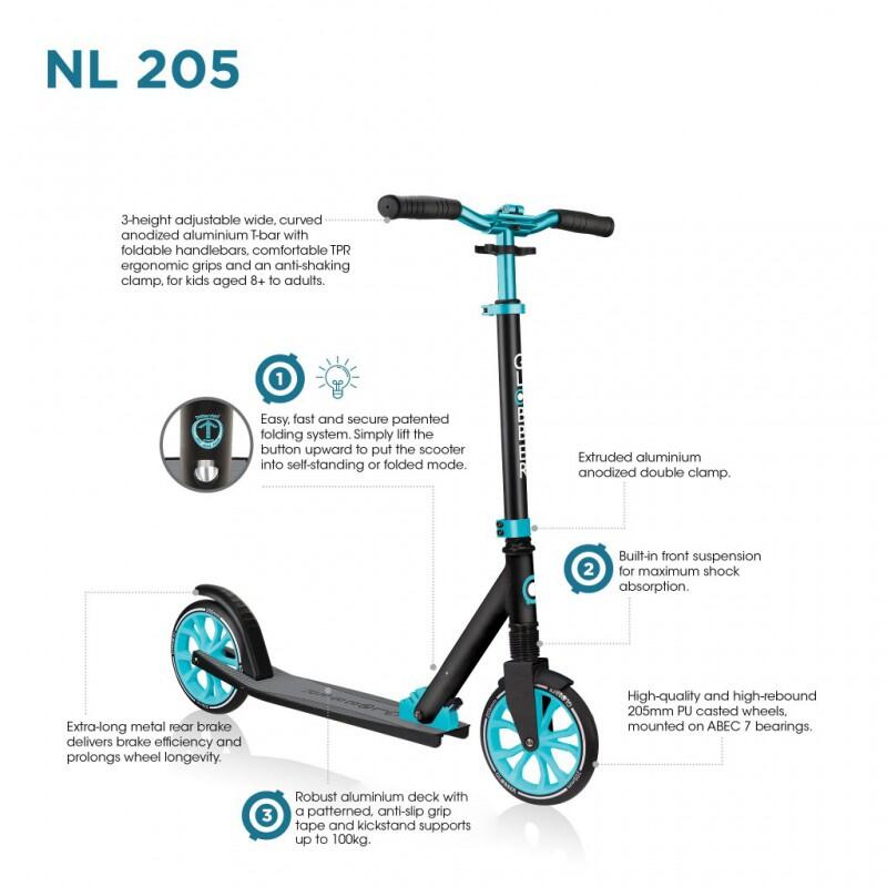 Globber Opvouwbare Step "NL 205" in Zwart 3/7