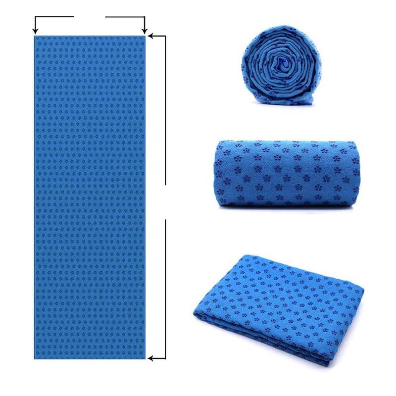 Prosop yoga anti-alunecare, 185 x 62 cm, Albastru