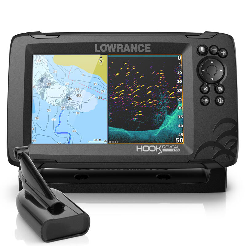 Ecoscandaglio GPS LOWRANCE HOOK REVEAL 7 + sonda HDI 83/200 kHz