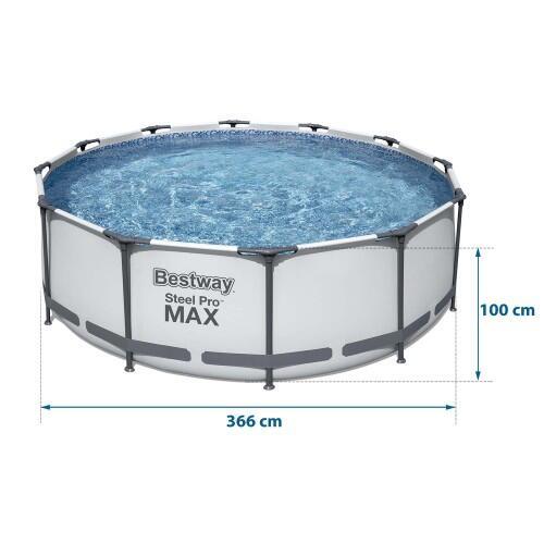 Bestway Steel Pro Max zwembad set rond Ø 366 x 100 cm