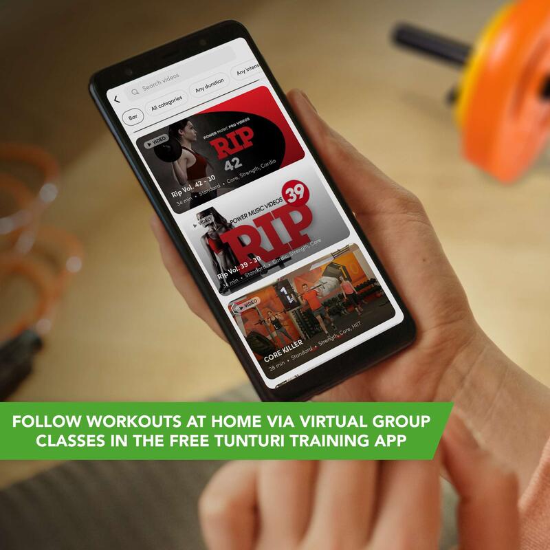 Kit barre body pump 20kg orange, vert, jaune TUNTURI Decathlon