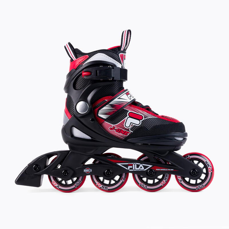 FILA J-ONE VERSTELBARE INLINE SKATES VOOR KINDEREN IN ZWART EN ROOD