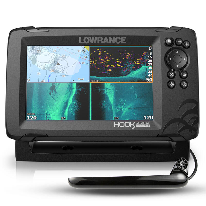 Ecoscandaglio GPS LOWRANCE HOOK REVEAL 7 + sonda Tripleshot