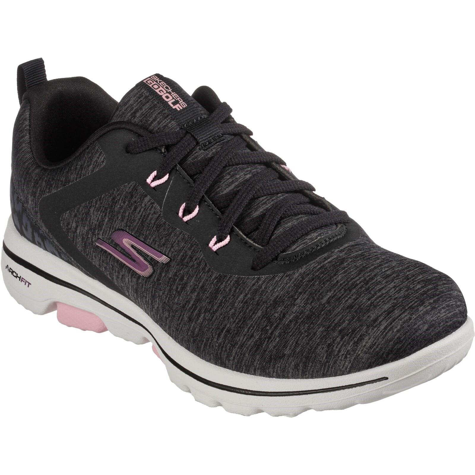 Skechers Golfschuhe Wasserdicht Walk für Frauen, Schwarz/Rosa