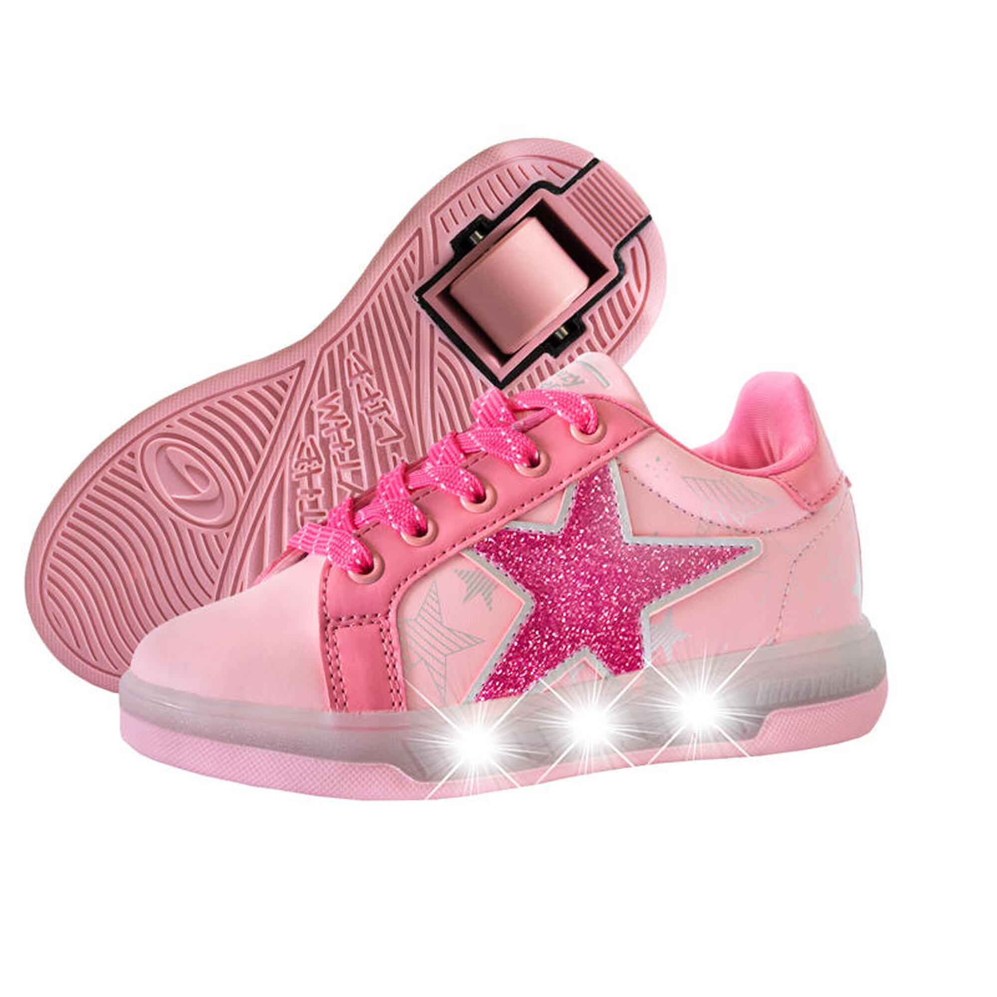 Chaussures à Roulettes BREEZY ROLLERS LED 2195680 fille rose/rose