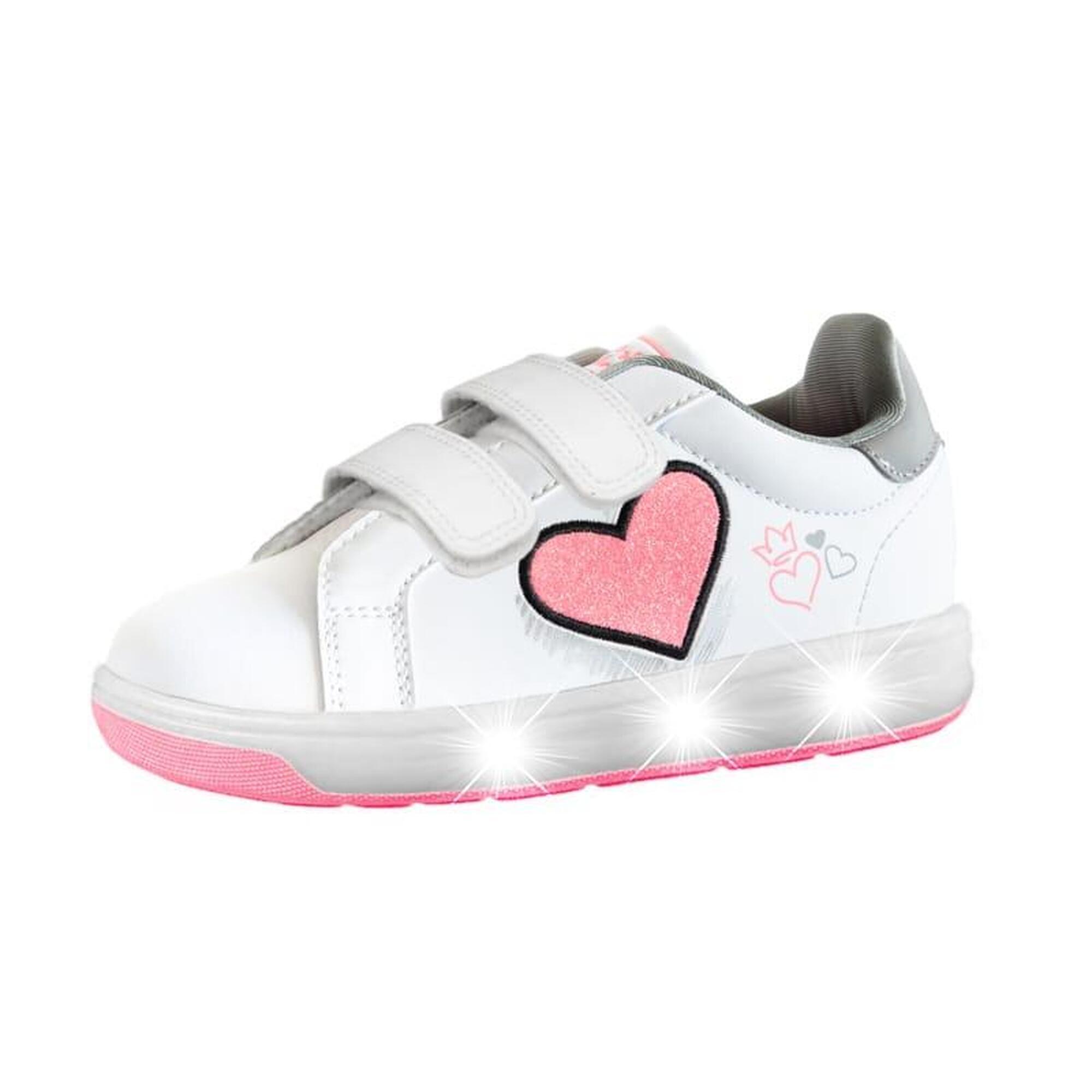 Chaussures à LED BREEZY ROLLERS 2196110 les filles blanc/rose