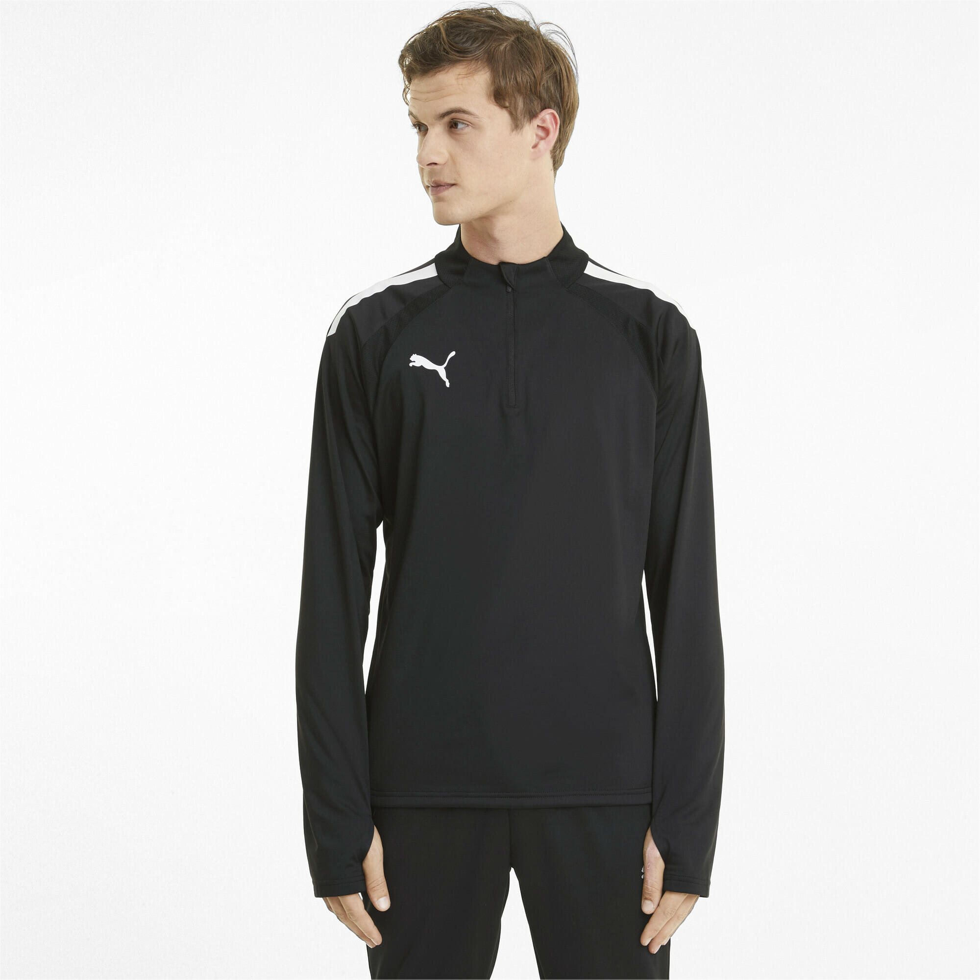 teamLIGA voetbaltop met kwartrits voor heren PUMA Black White 5/7