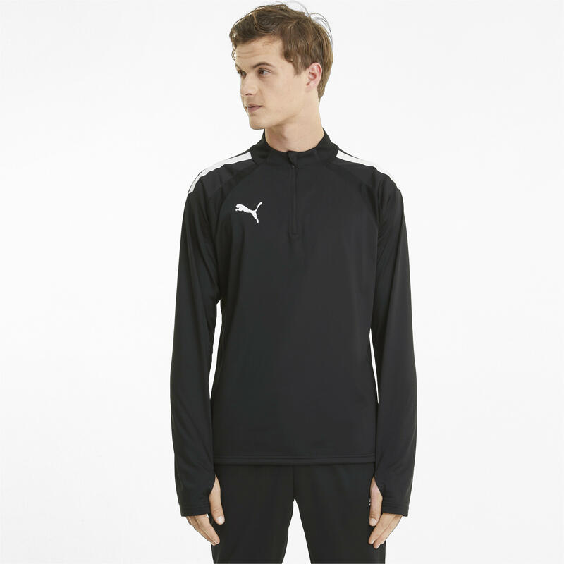 Echipa LIGA Top fotbal cu fermoar sfert masculin PUMA Black White