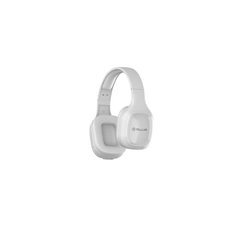 Casti Over-ear Bluetooth Tellur Pulse, Microfon, Alb