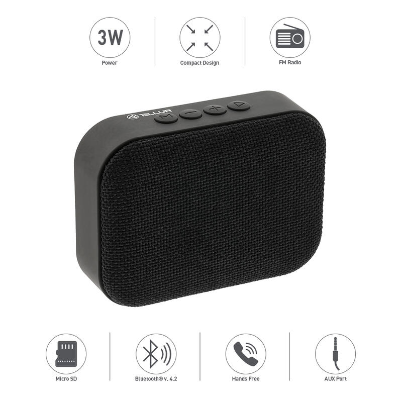 Boxa portabila Bluetooth Callisto 3W, negru