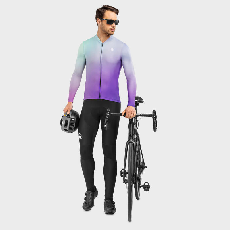 Camisola manga comprida Ciclismo SIROKO M2 Atlas Violeta Homem