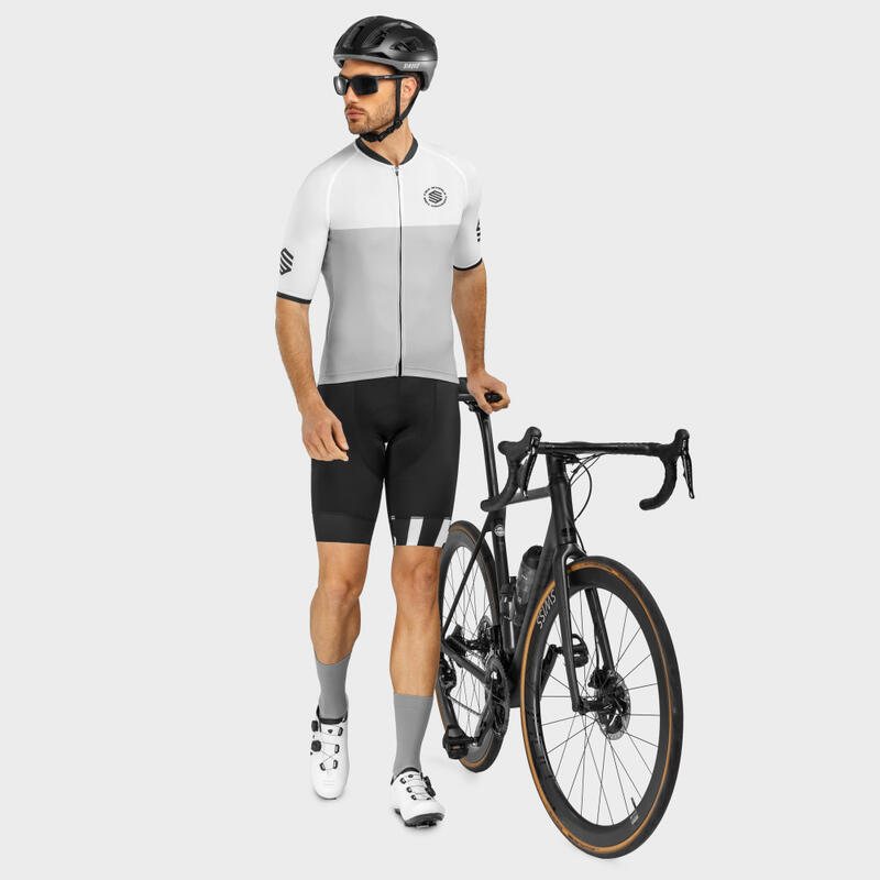 Kurzärmeliges Trikot Radsport SIROKO M2 Granfondo Weiß Herren