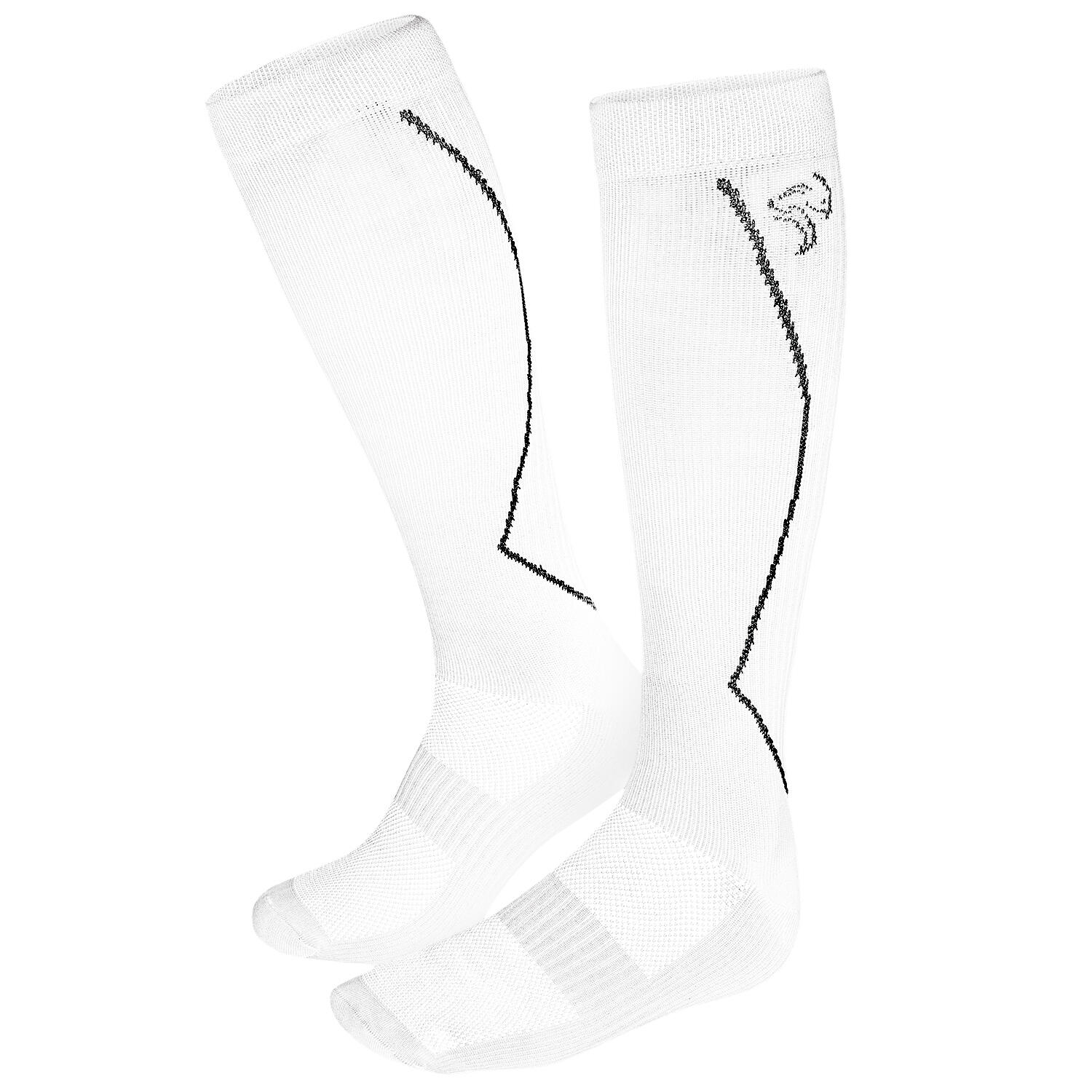 Sport running socks with compression | Women's and men's knee socks | White