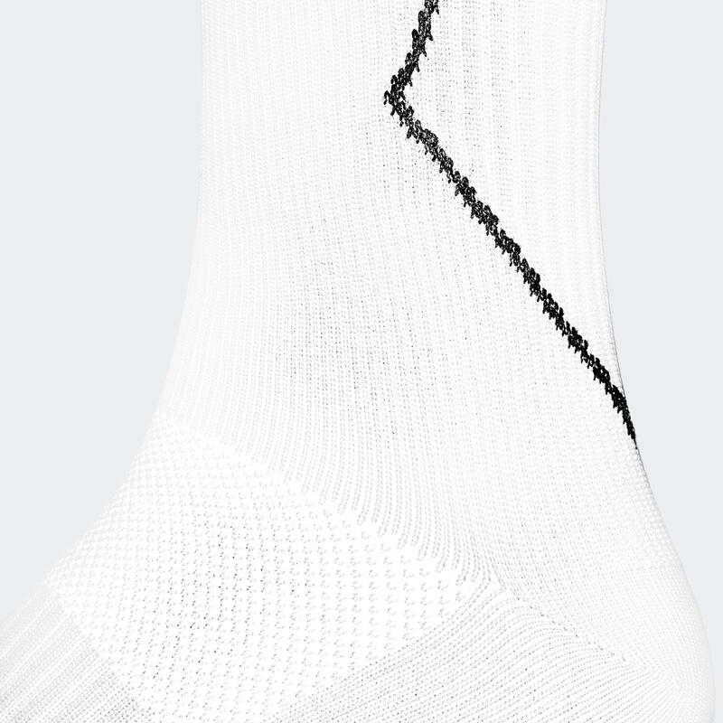 Sport chaussettes de course avec compression | Mi-bas | Femmes et hommes | Blanc